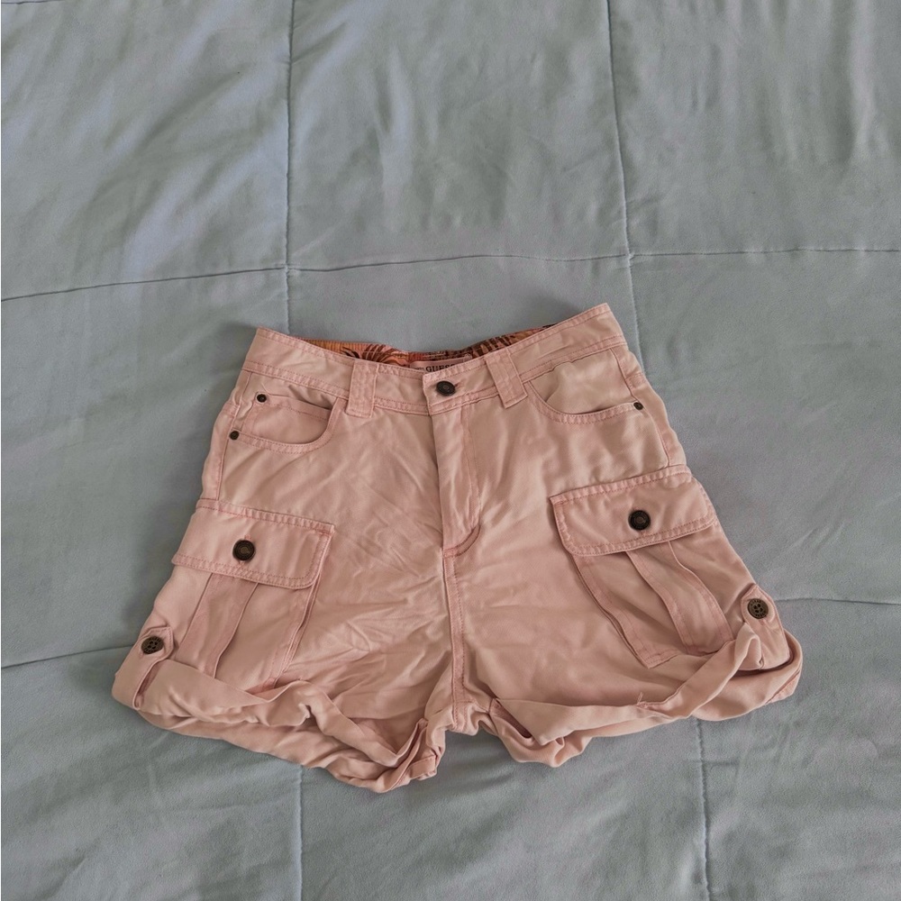 Guess Women's Pink Cargo Shorts